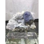 蓝紫芯萤石 黄铁矿 水晶 方解石