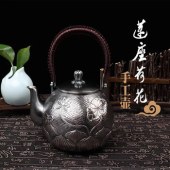 AG999莲座荷花手工纯银烧水壶茶道泡茶神器送礼佳品