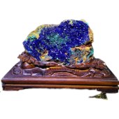 蓝铜矿原石摆件孔雀石天然奇石观赏石矿石标本天然蓝颜料家居摆件
