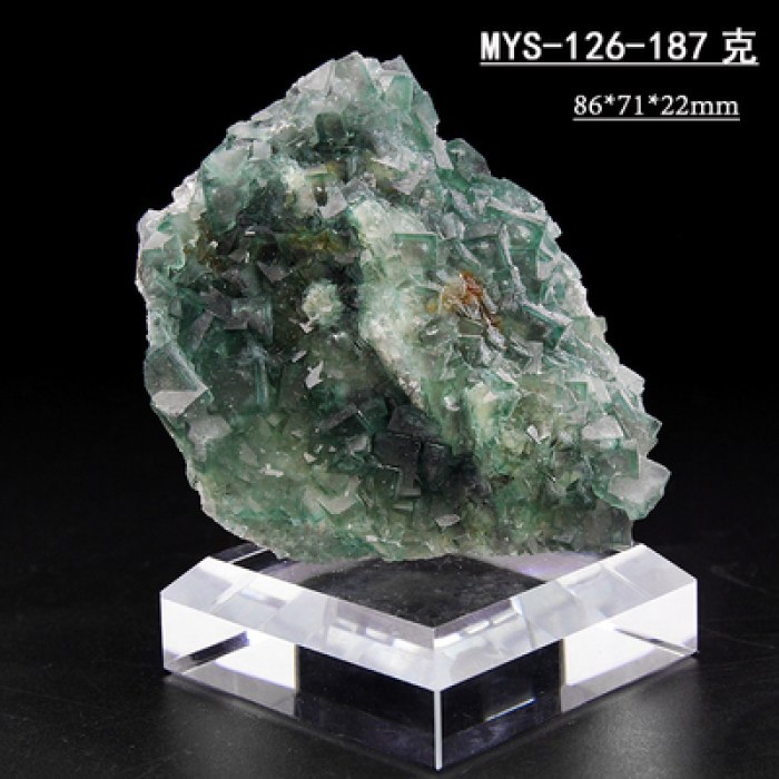 【墨绿色】MSY-126日光萤石变色矿石绿色天然原石矿物晶体奇石收藏标本教学科普摆件