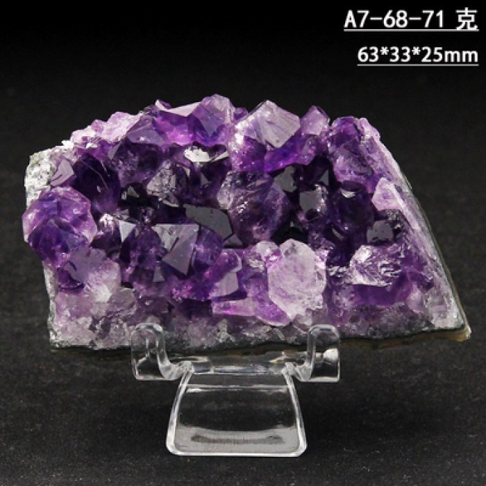 【藕色】A7-68天然乌拉圭紫水晶簇巴西洞原石标本观赏矿石装饰净化消磁风水摆件