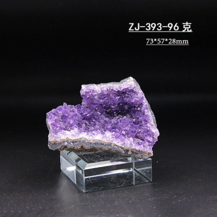 【浅蓝色】ZJ-393天然乌拉圭紫水晶簇巴西洞原石标本观赏矿石装饰净化消磁风水摆件