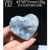 天然蓝水晶蓝晶洞原石簇聚宝盆爱心形蛋形天青石奇石标本饰品摆件
